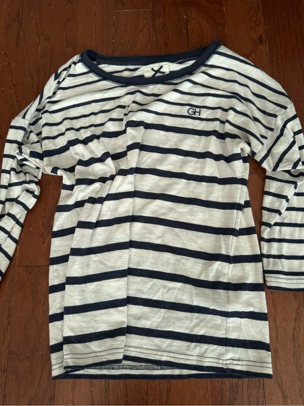 Gilly Hicks Navy & White Striped Long Sleeve Tee